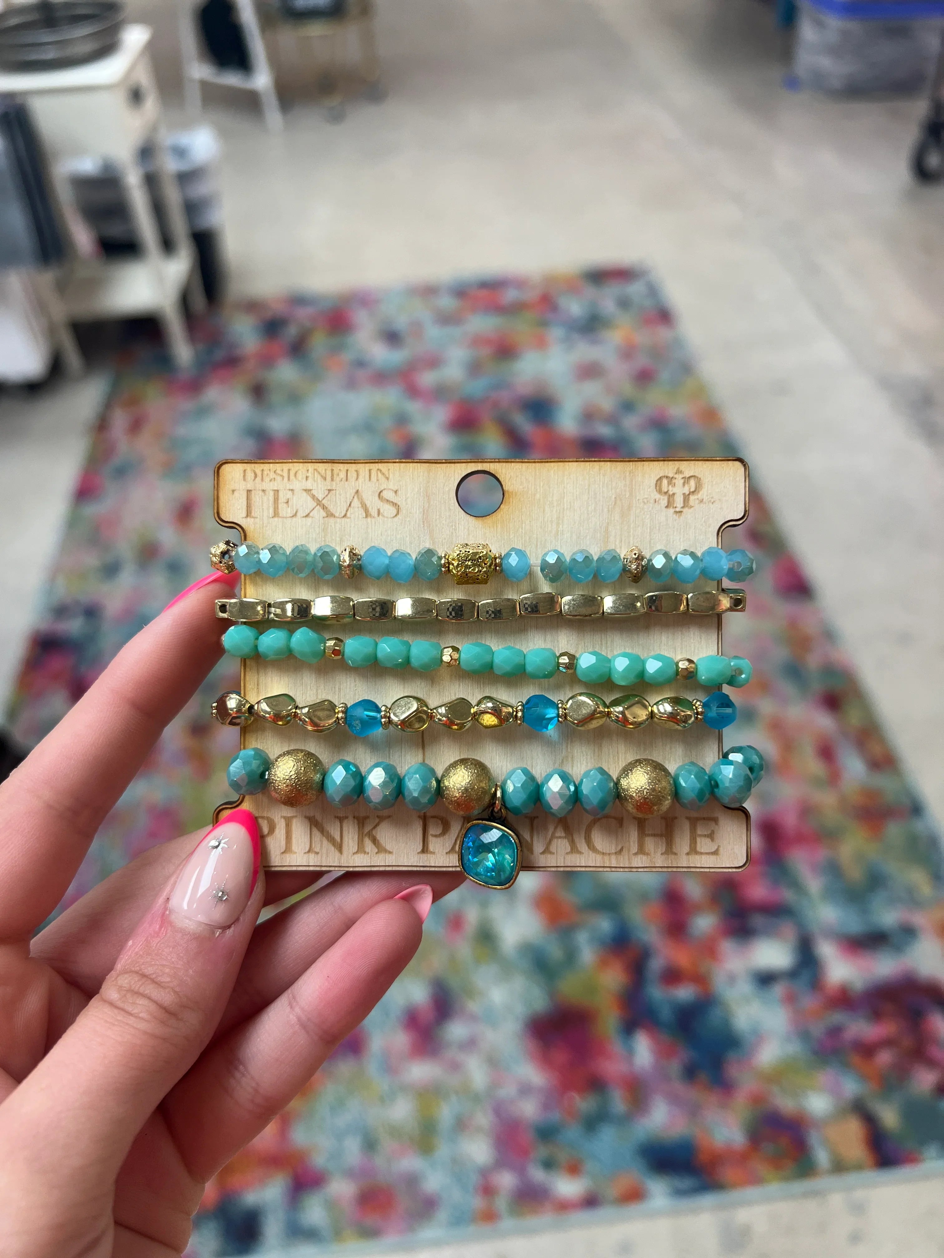 PINK PANACHE Turquoise/Gold Bracelet Stack on Simply Obsessed