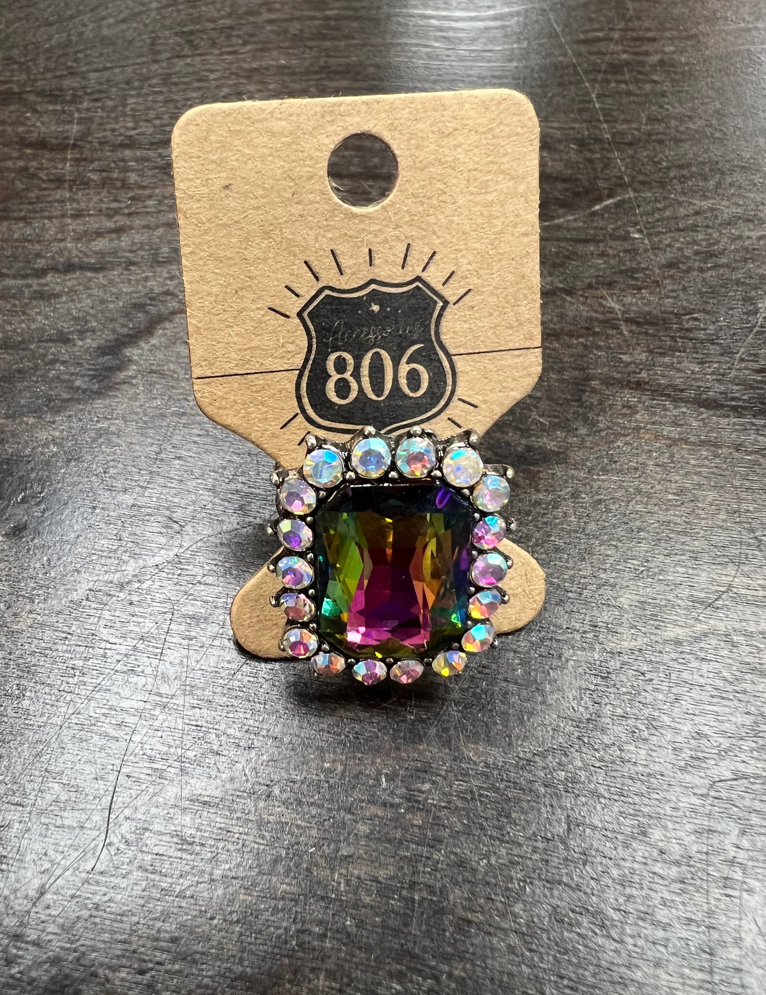 PINK PANACHE Volcano Bling Stone Adjustable Ring on Simply Obsessed