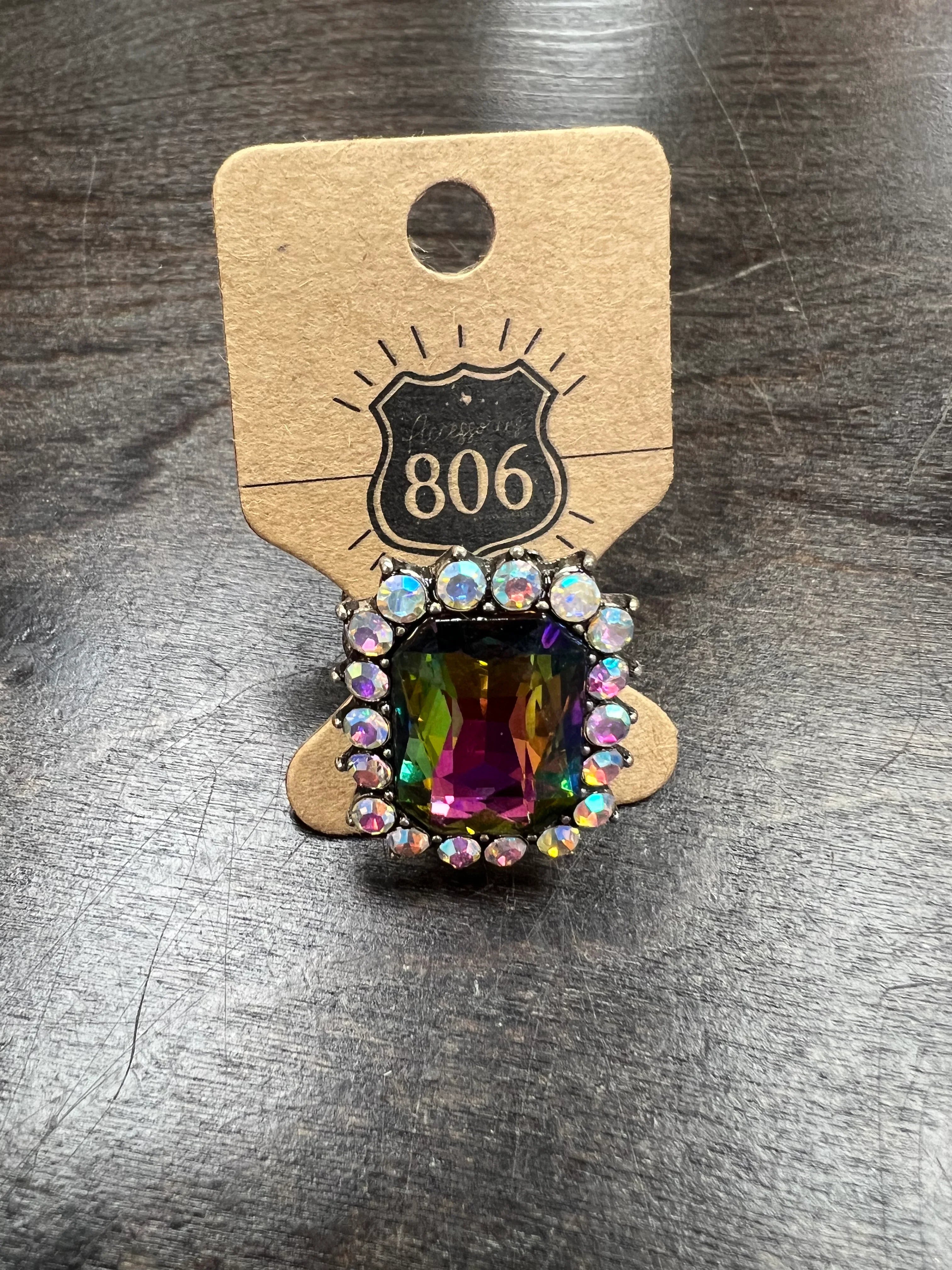 PINK PANACHE Volcano Bling Stone Adjustable Ring on Simply Obsessed