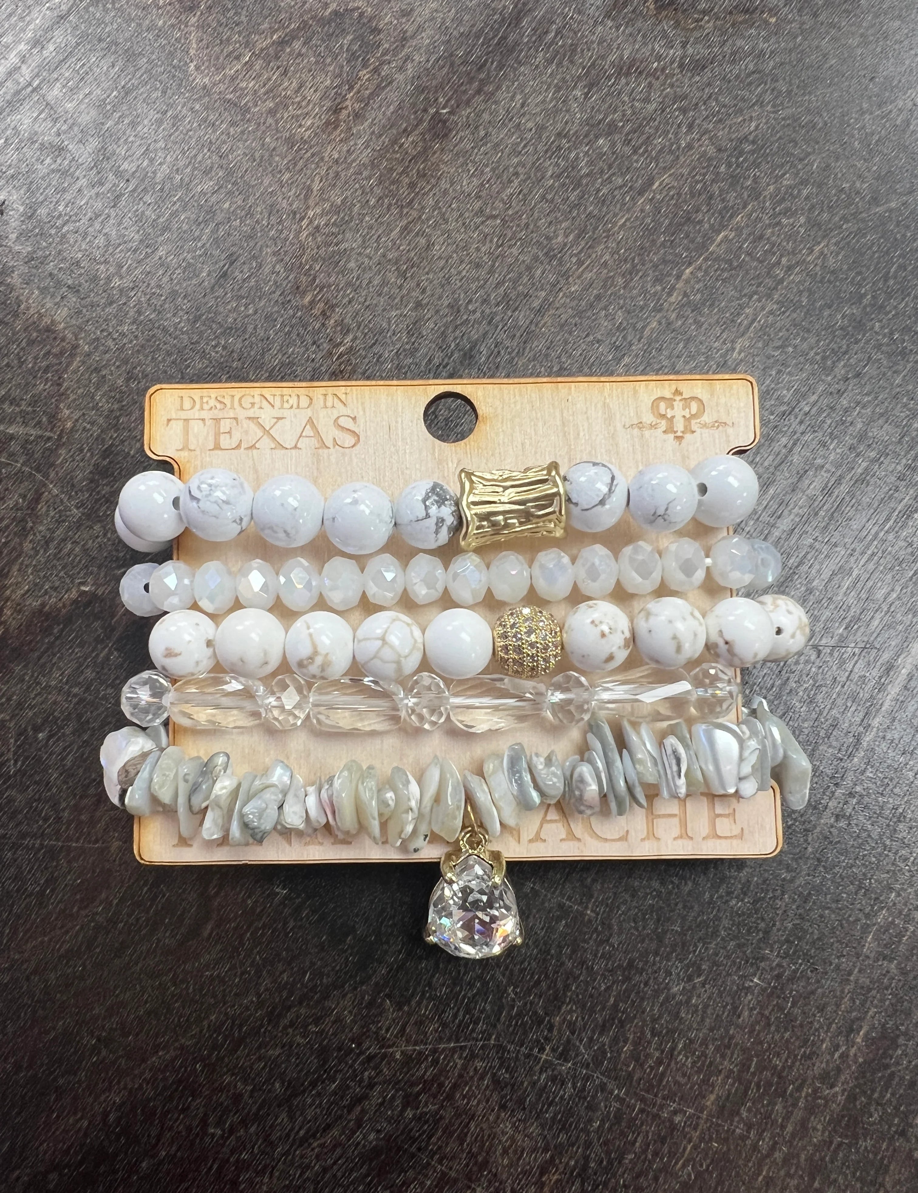 Grey Beaded Bracelet Stack on Simply Obsessed