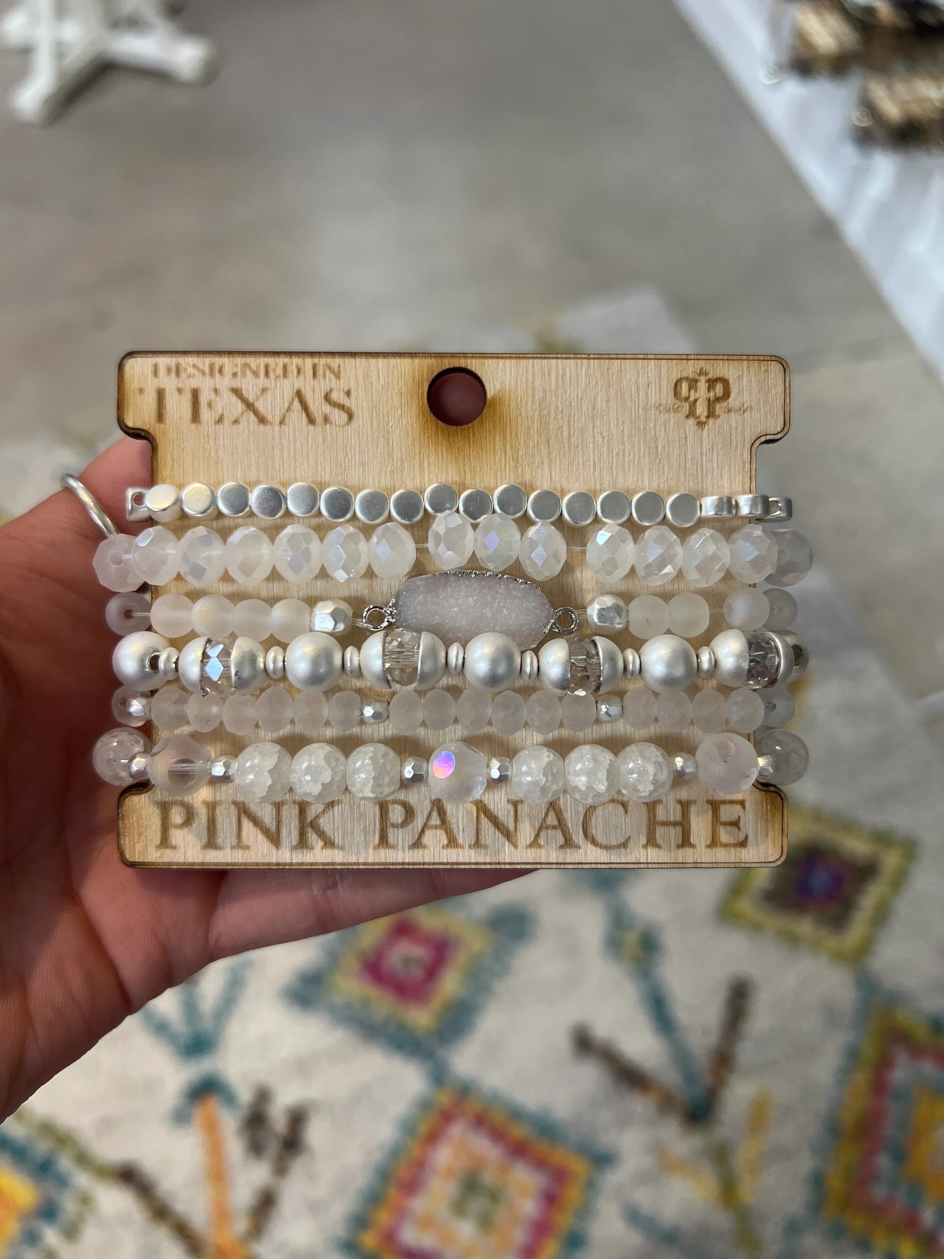 PINK PANACHE White/Silver Bracelet Stack on Simply Obsessed
