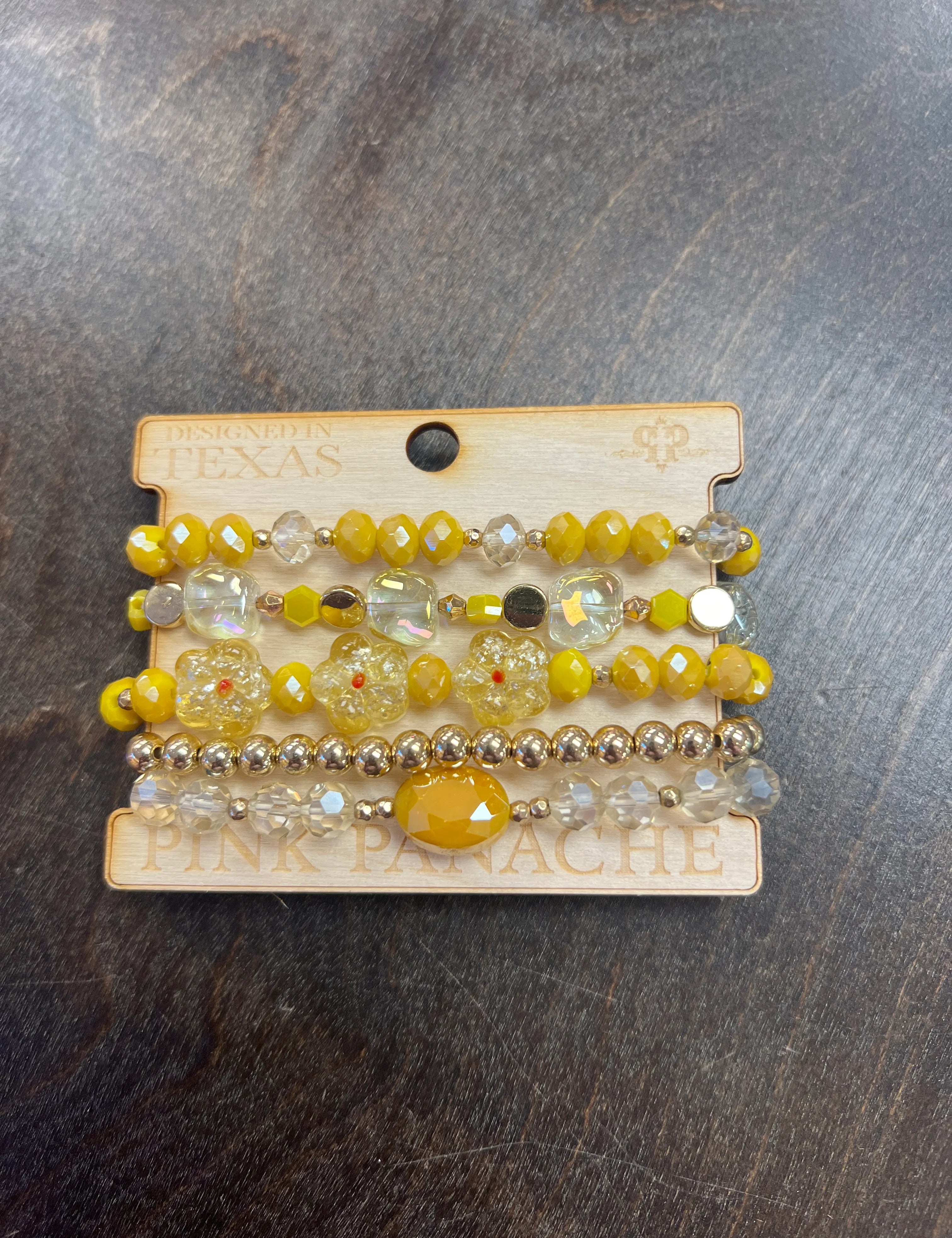 PINK PANACHE Yellow Flower Bracelet Stack on Simply Obsessed