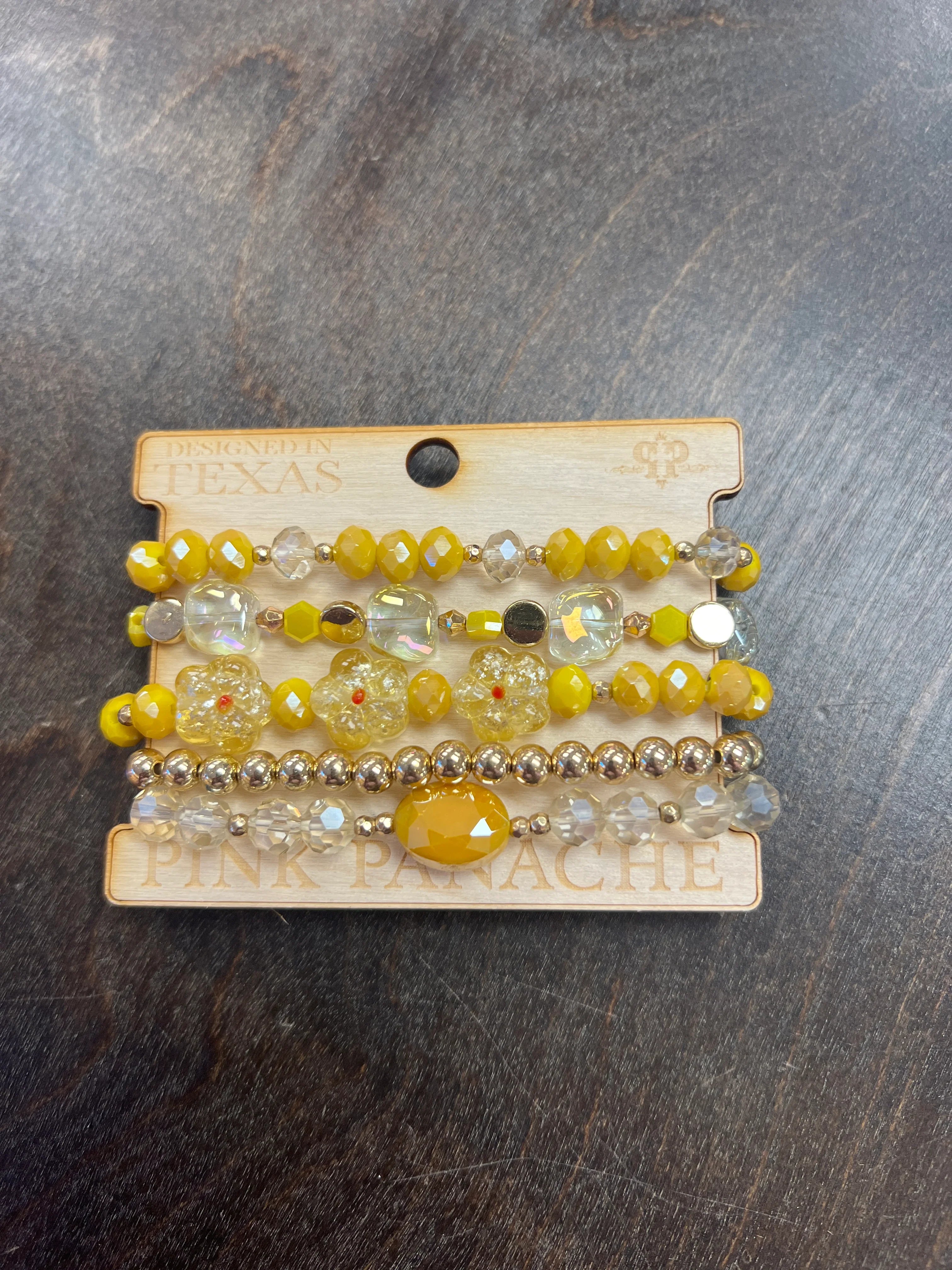 PINK PANACHE Yellow Flower Bracelet Stack on Simply Obsessed