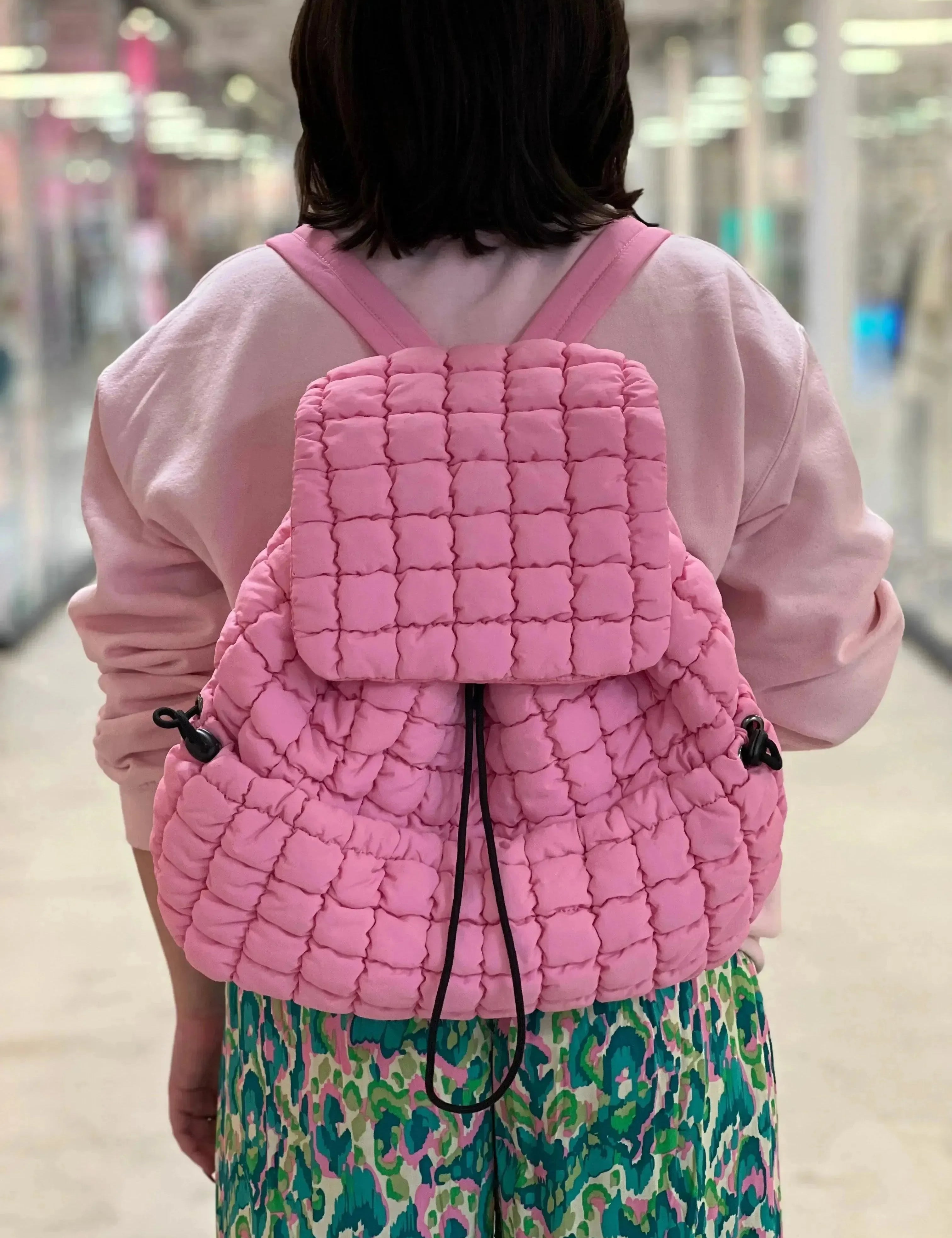 Pink Puffer Backpack on Simply Obsessed