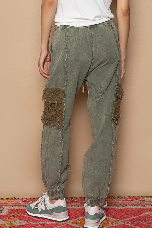 POL Knit Drawstring Pants w/ Pocket - SHADOW GREEN on Simply Obsessed