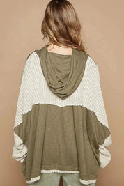 POL Knit Peace Sign Hoodie - Dried Olive on Simply Obsessed