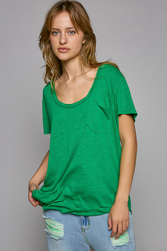 POL Loose Basic Scoop Neck Tee on Simply Obsessed