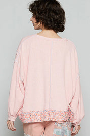 POL Oversized Stitched LOVE Sweater - ROSE PINK on Simply Obsessed