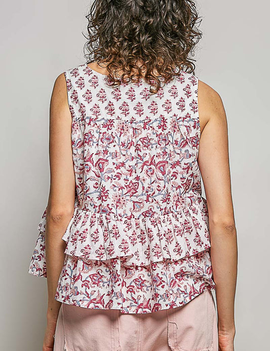 POL MIxed Print Sleeveless Blouse on Simply Obsessed
