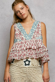 POL MIxed Print Sleeveless Blouse on Simply Obsessed