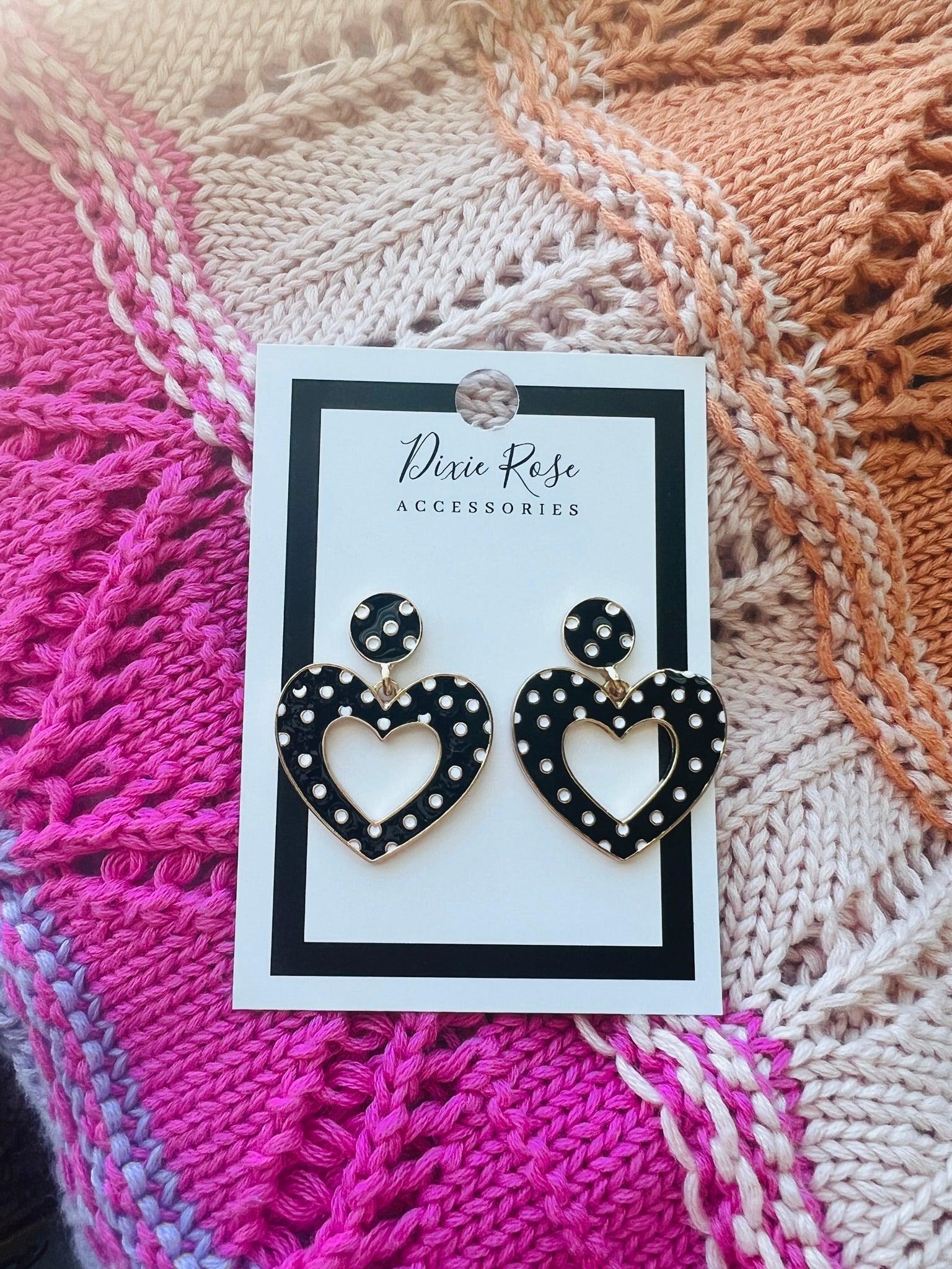 Polka Dot Heart Earrings on Simply Obsessed