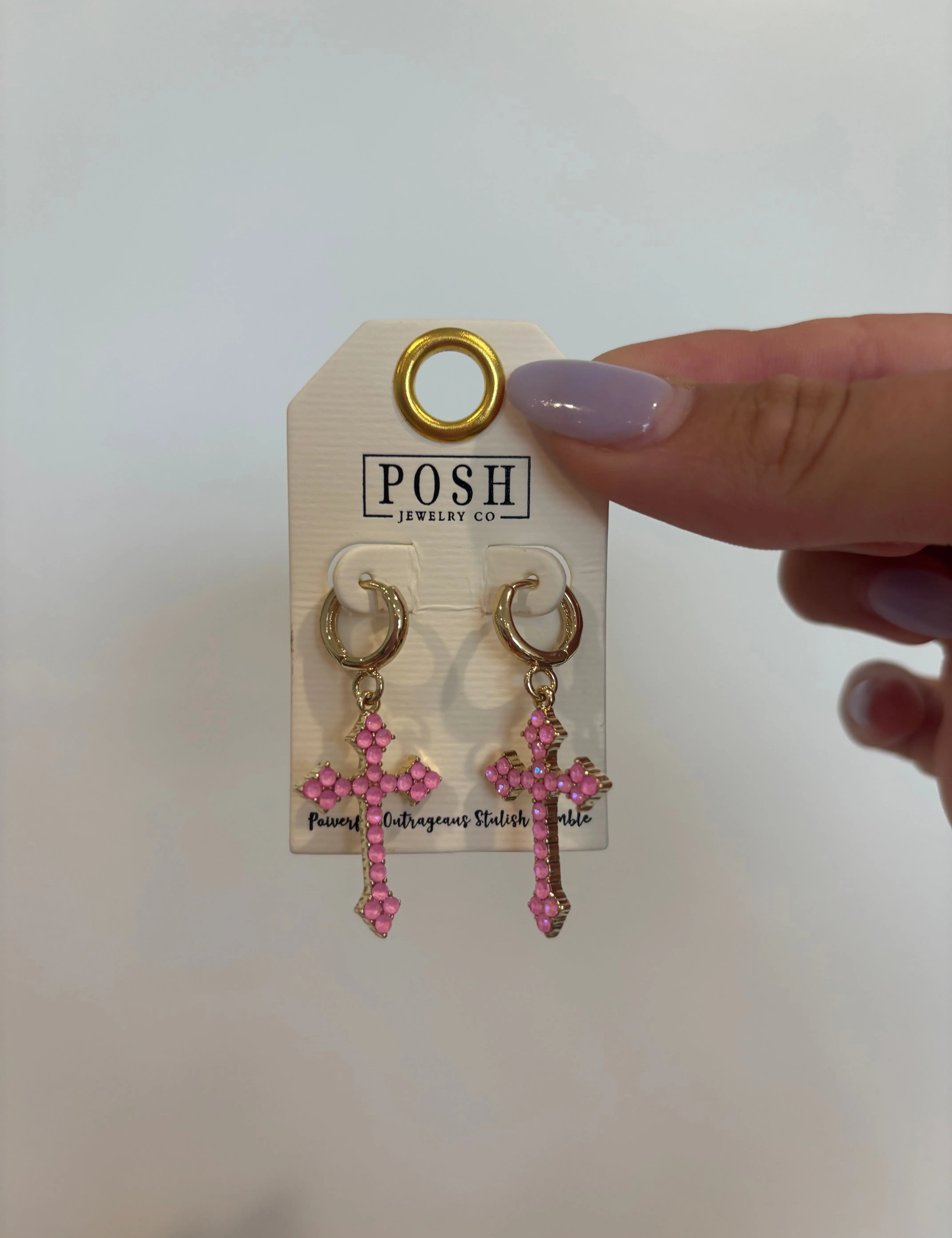 POSH Pink Cross Huggies on Simply Obsessed