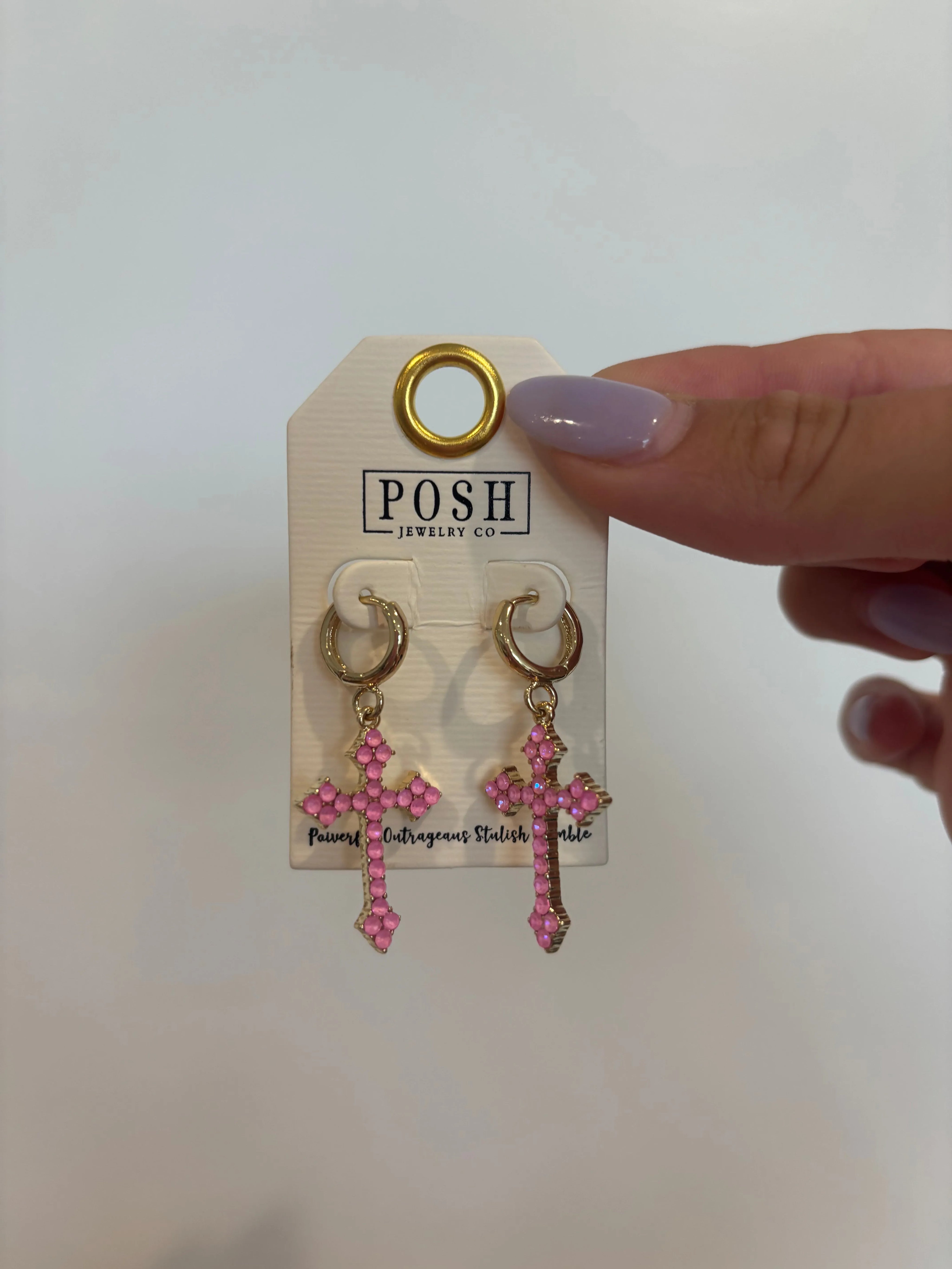 POSH Pink Cross Huggies on Simply Obsessed