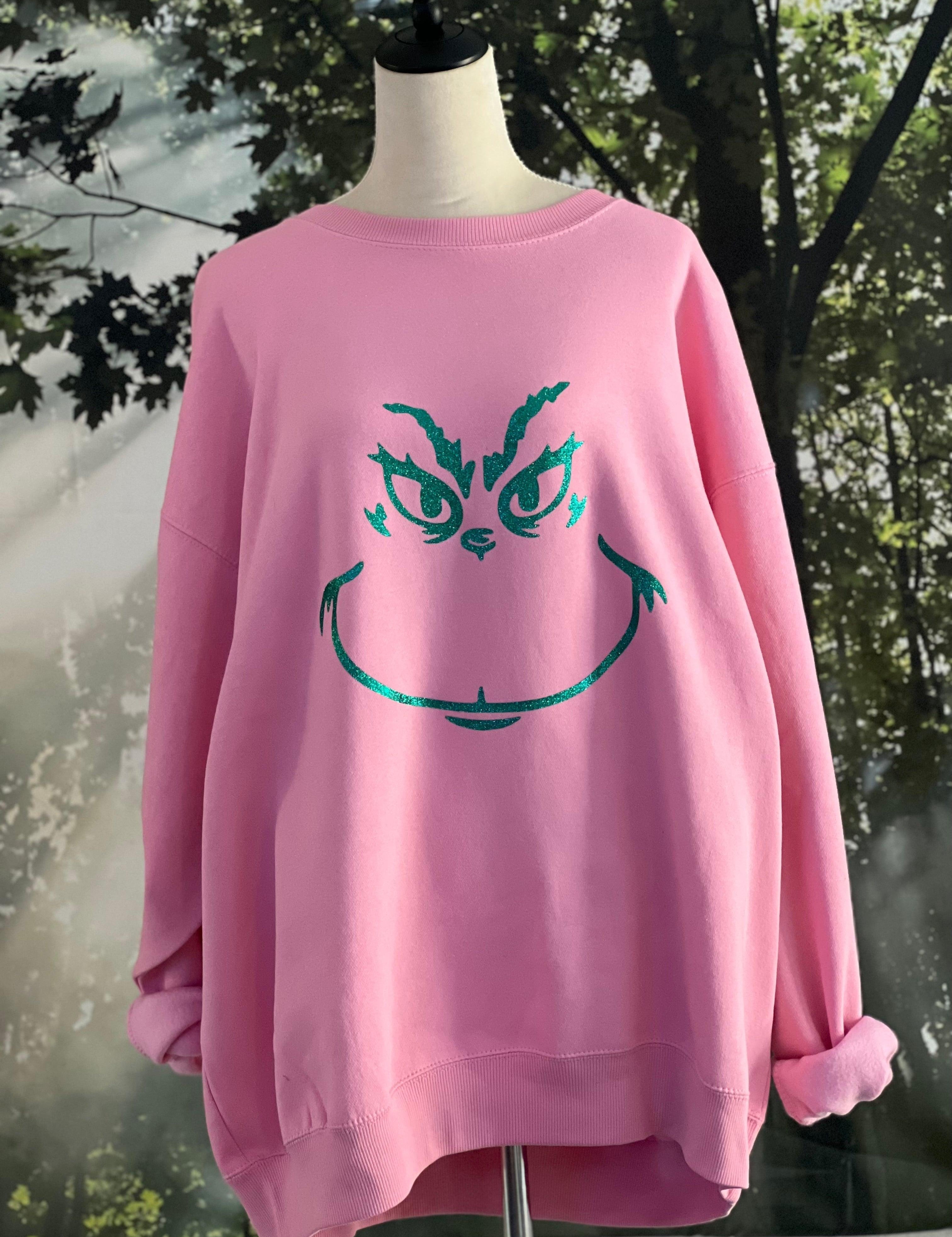 *PREORDER* MALIBU HIPPIE Pink Grinch Sweatshirt on Simply Obsessed