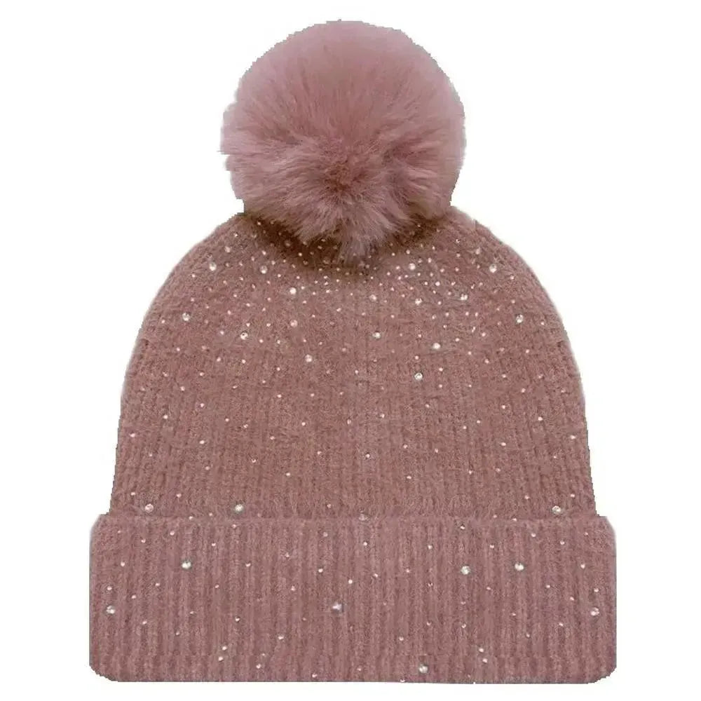 Rhinestone Pom Pom Beanies on Simply Obsessed
