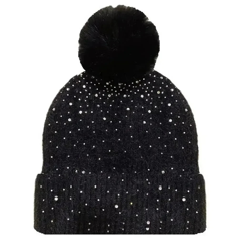 Rhinestone Pom Pom Beanies on Simply Obsessed