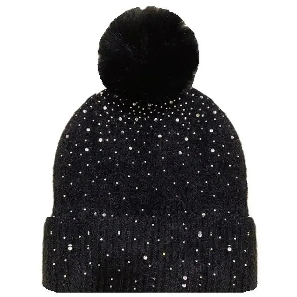 Rhinestone Pom Pom Beanies on Simply Obsessed