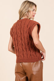 GEEGEE LOVELO Cable Knit Sweater Vest on Simply Obsessed