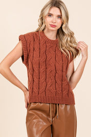 GEEGEE LOVELO Cable Knit Sweater Vest on Simply Obsessed