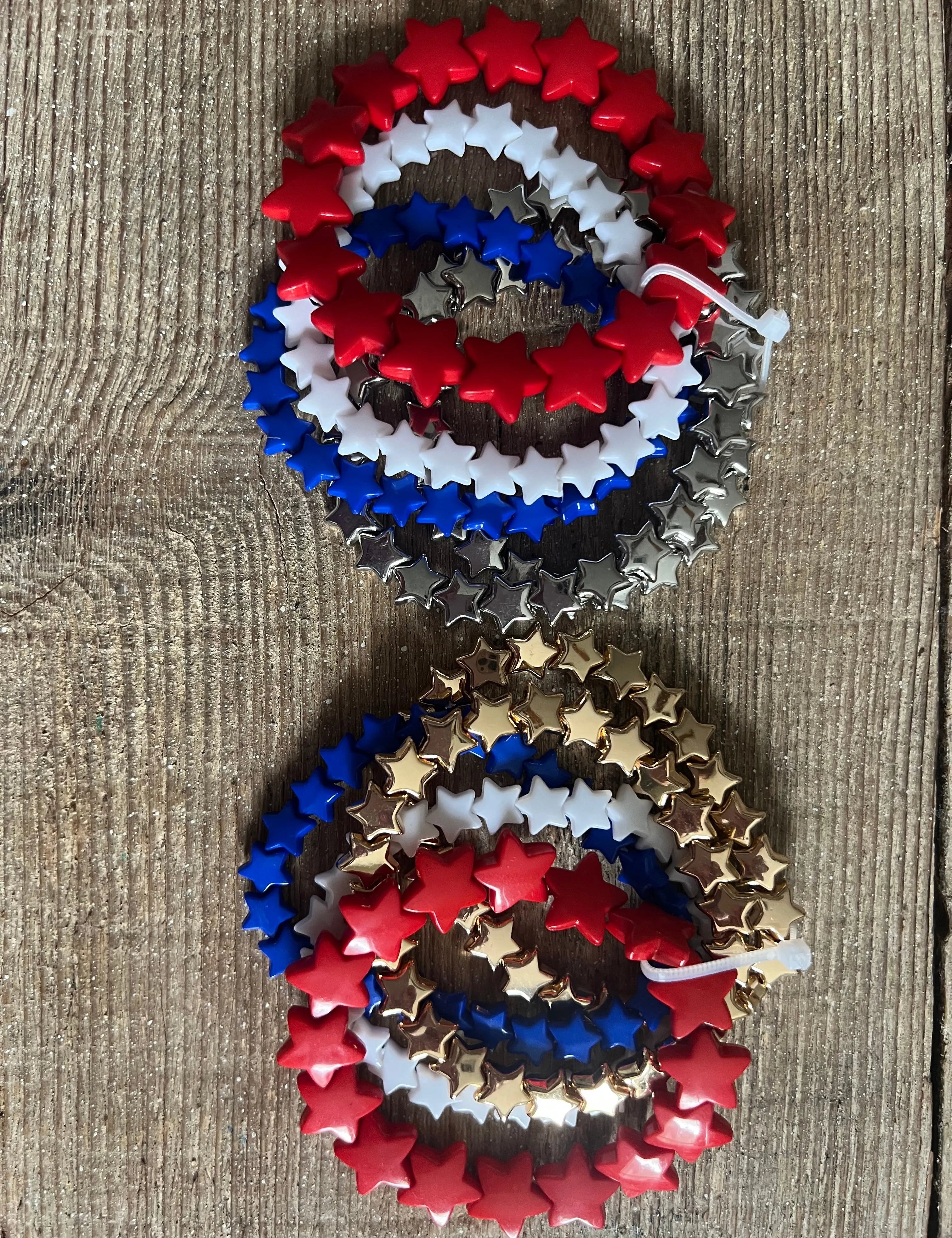 RWB Star Bracelet Stack on Simply Obsessed