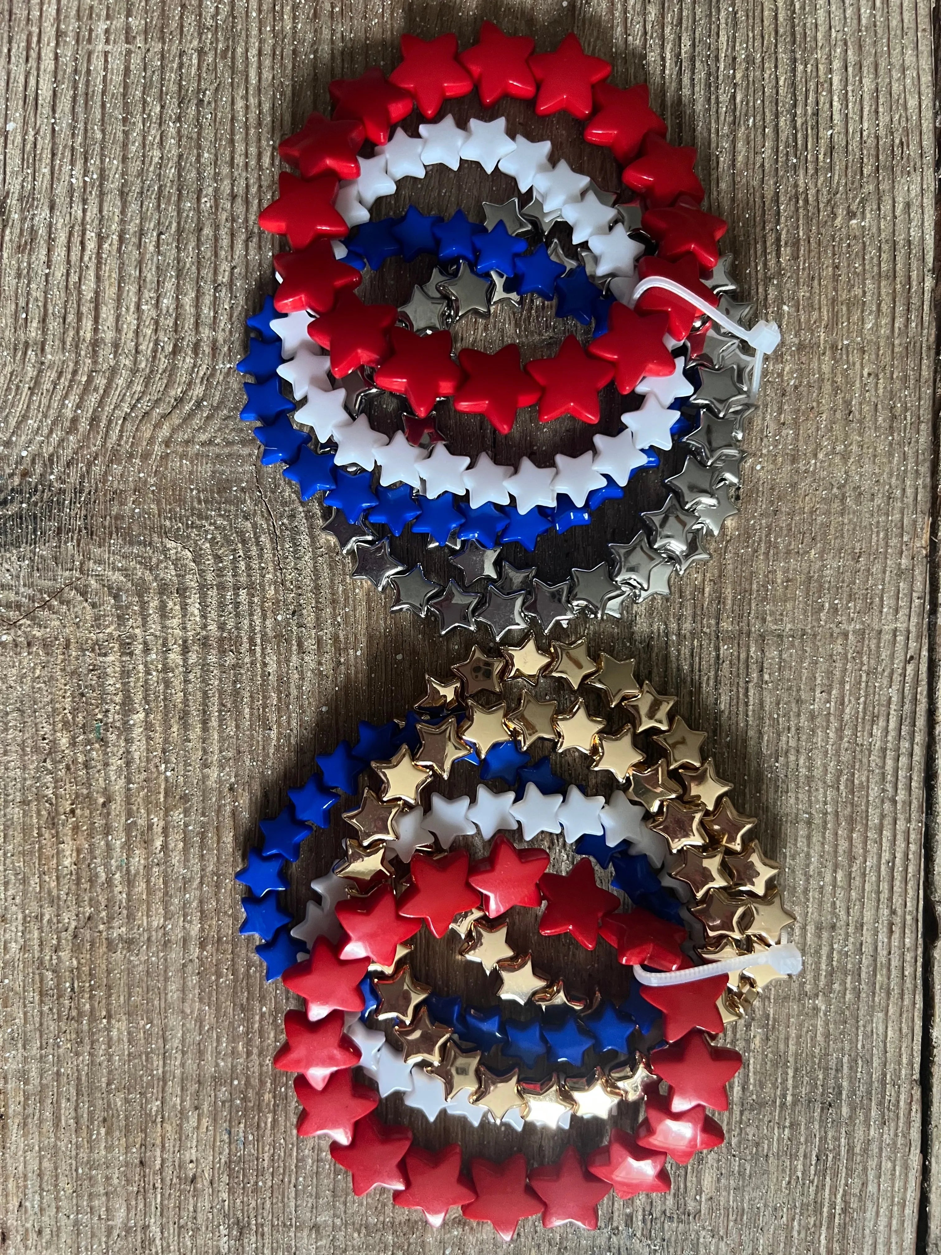 RWB Star Bracelet Stack on Simply Obsessed