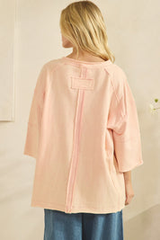 SAGE & FIG Oversized Patchwork Love Top on Simply Obsessed