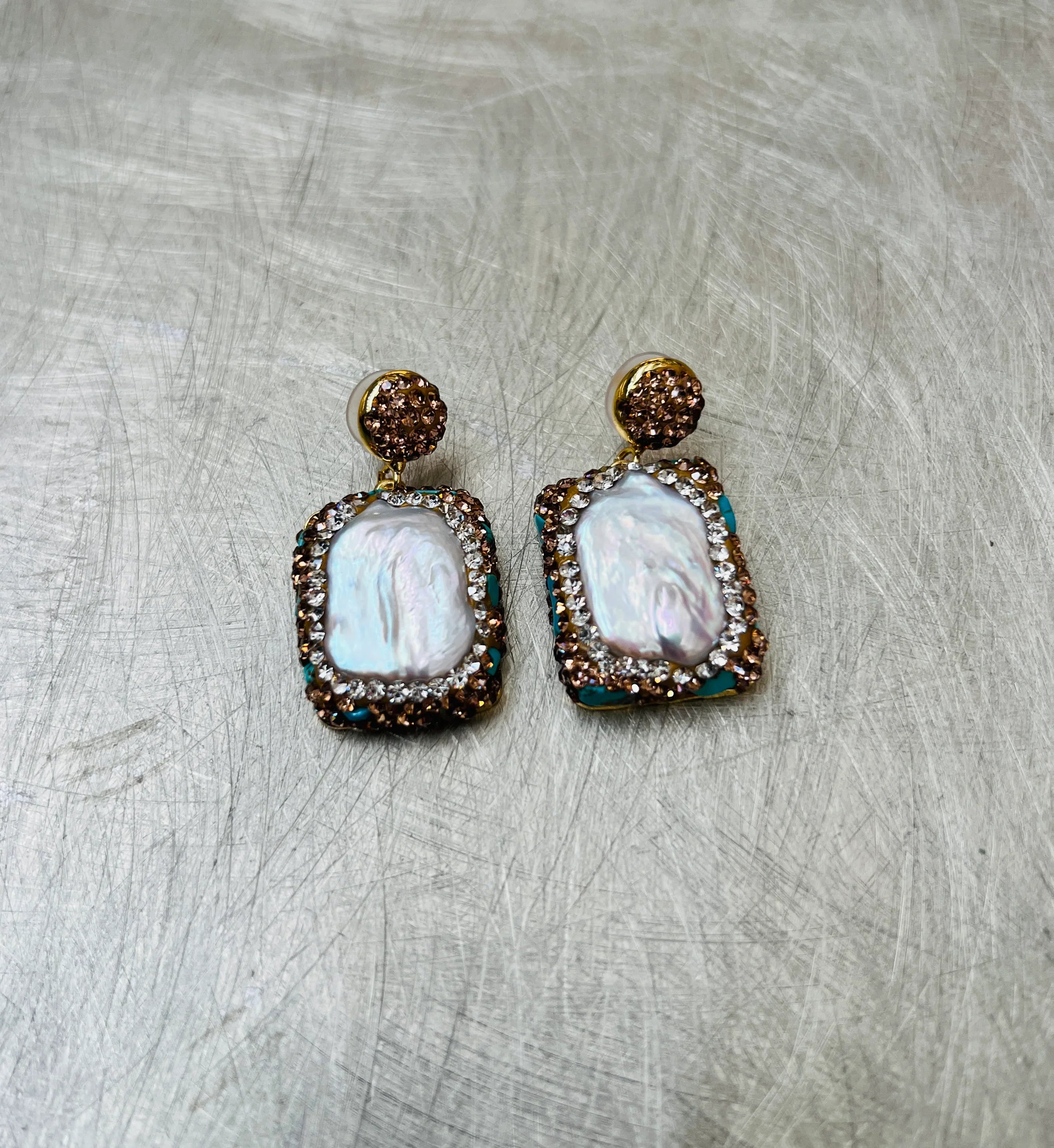 Gold Rhinestone Earrings on Simply Obsessed