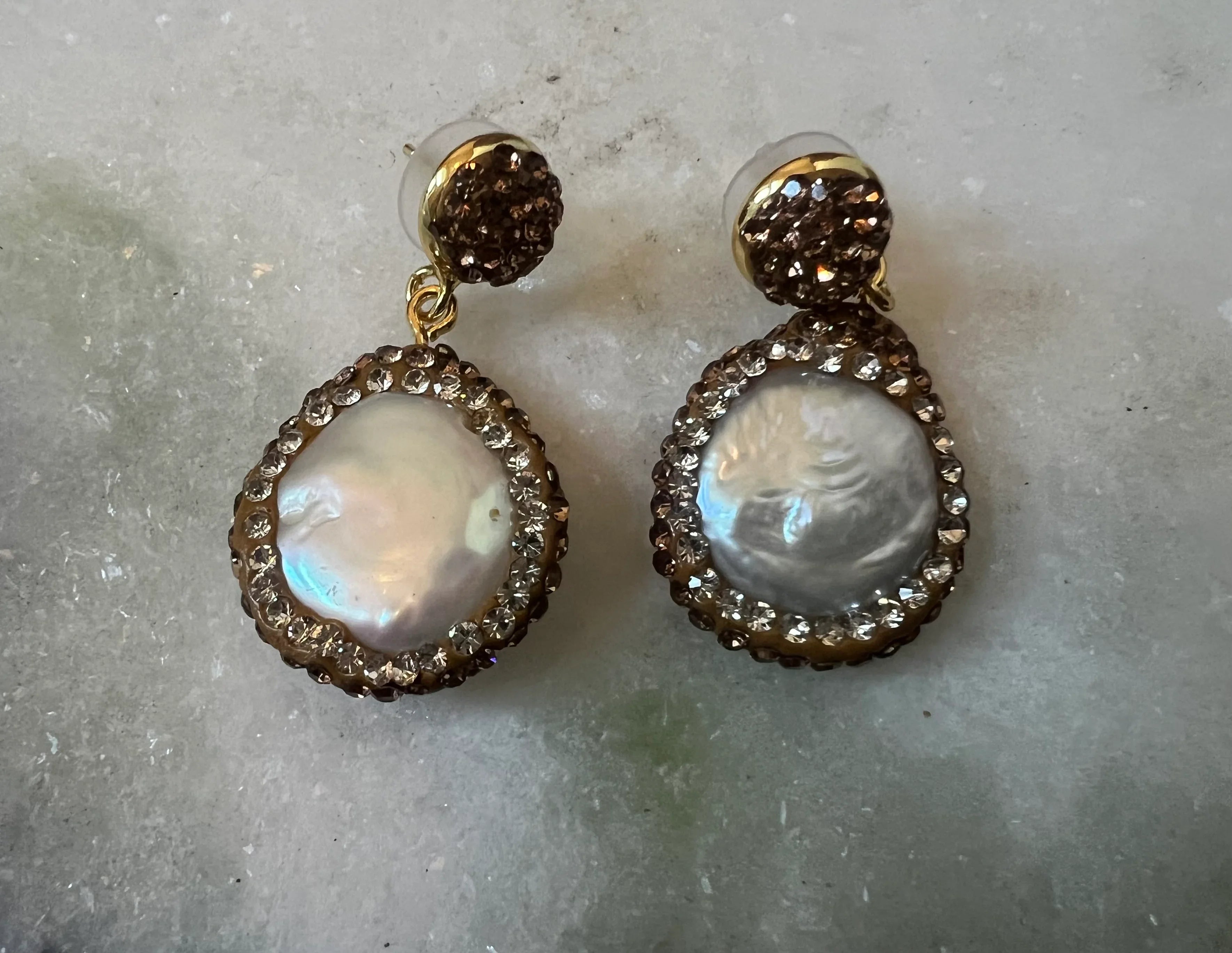SALT OF THE EARTH Round Pearl Bling Earrings on Simply Obsessed