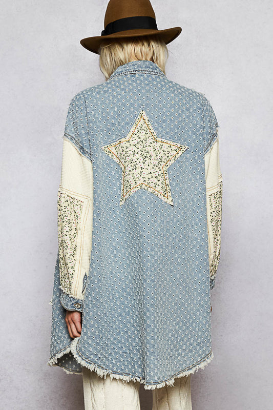 POL PEACE & STAR LONG DENIM CARDIGAN *VEGAS LIVES* on Simply Obsessed