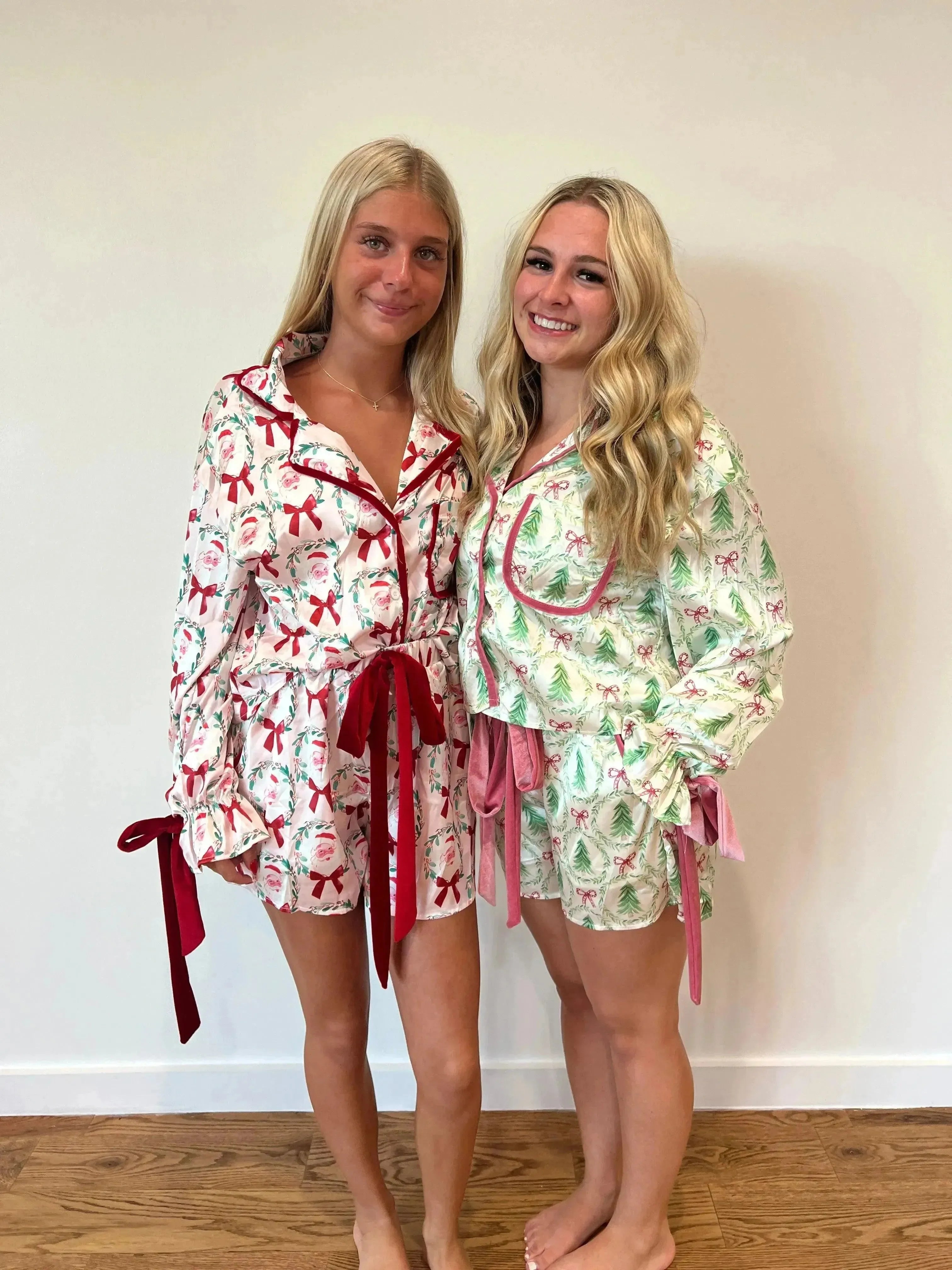 Silky PJ Short Set w/ Velvet Bows on Simply Obsessed