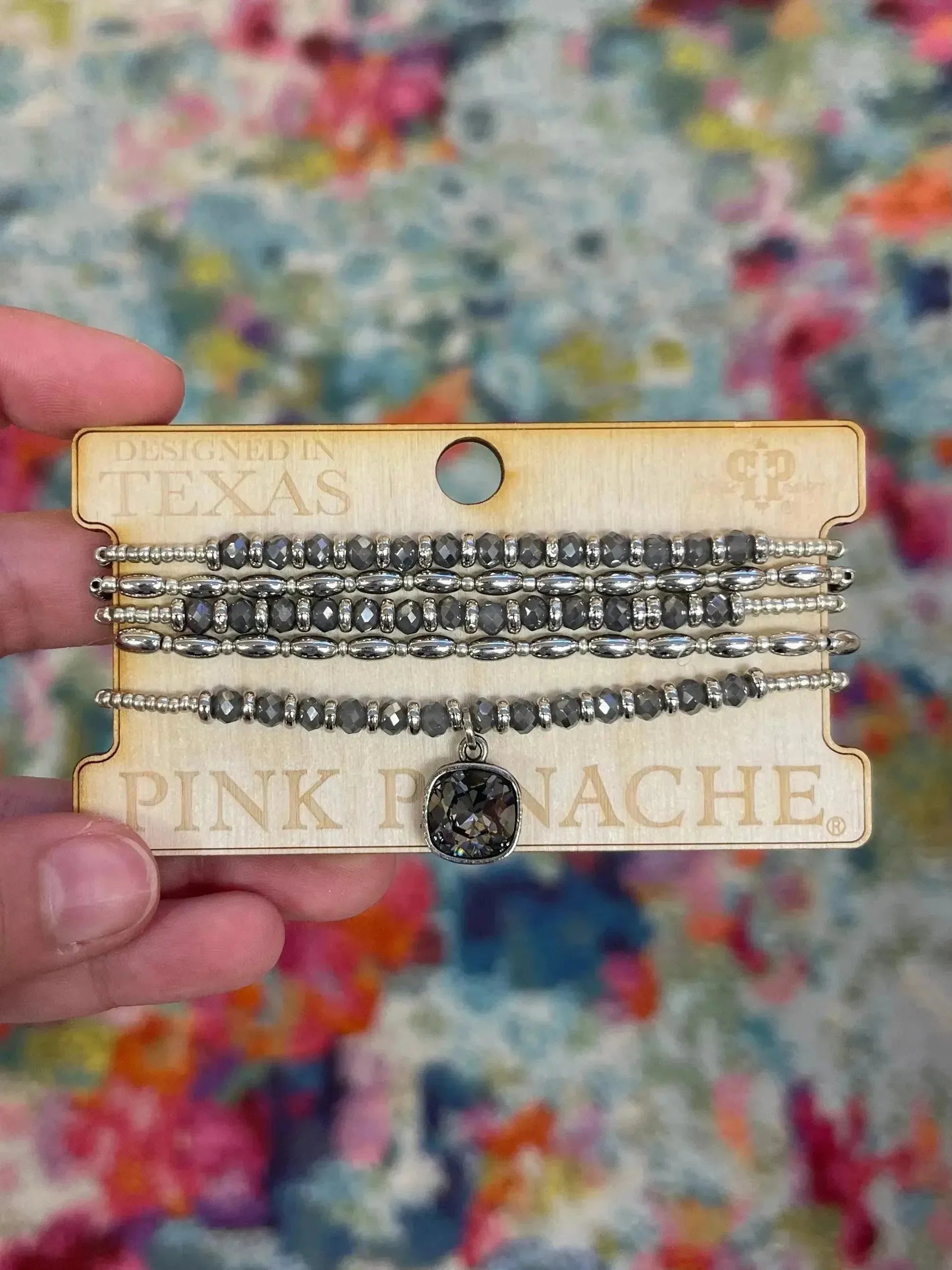 Silver/Grey Dainty Stack on Simply Obsessed