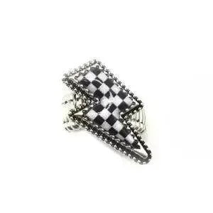 Stretchy Checkered Bolt Ring on Simply Obsessed