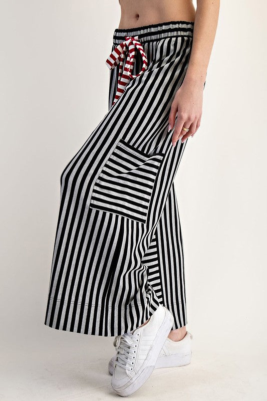 EESOME Striped Side Pocket Pants  * Vegas Lives*