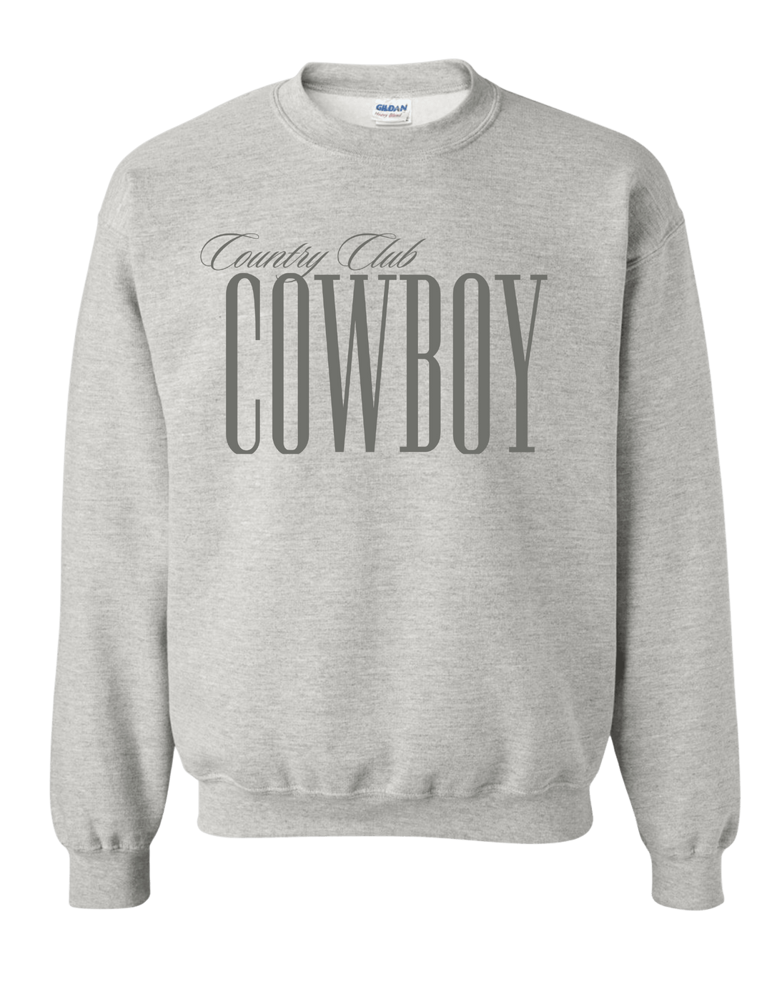 SUMMERTEES Country Club Cowboy Crewneck - H GREY on Simply Obsessed