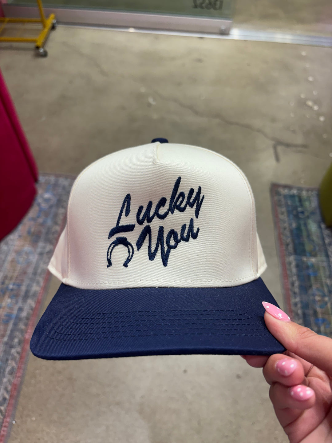 SUMMERTEES Lucky You Cloth Trucker - NAVY/IVORY on Simply Obsessed