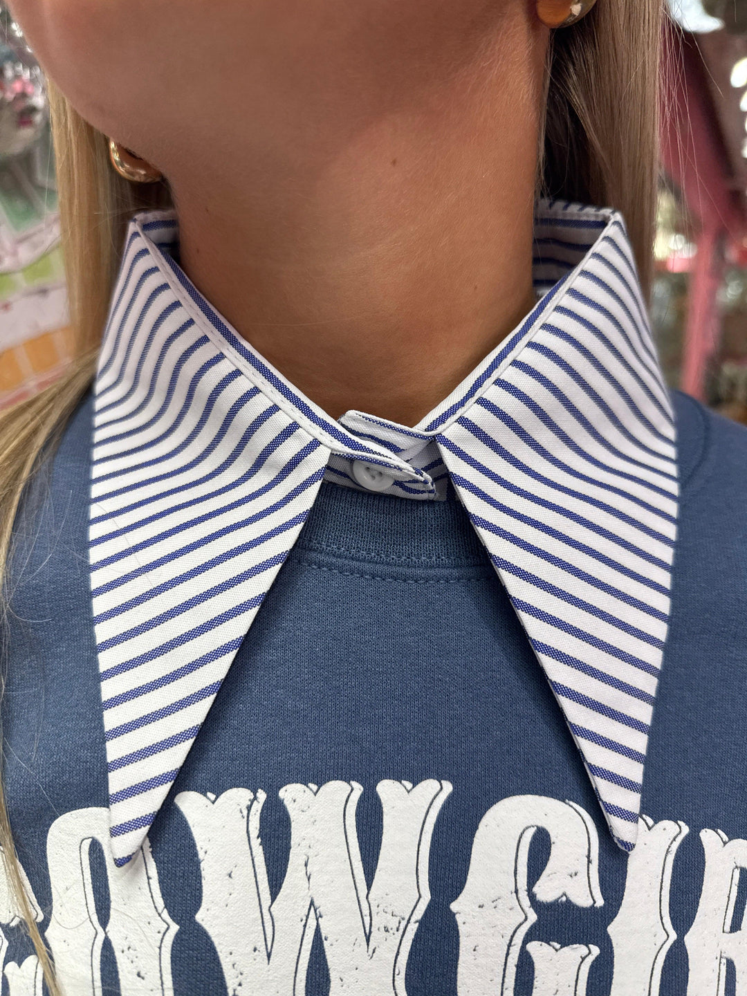 SUMMERTEES White/Blue Striped Collar on Simply Obsessed