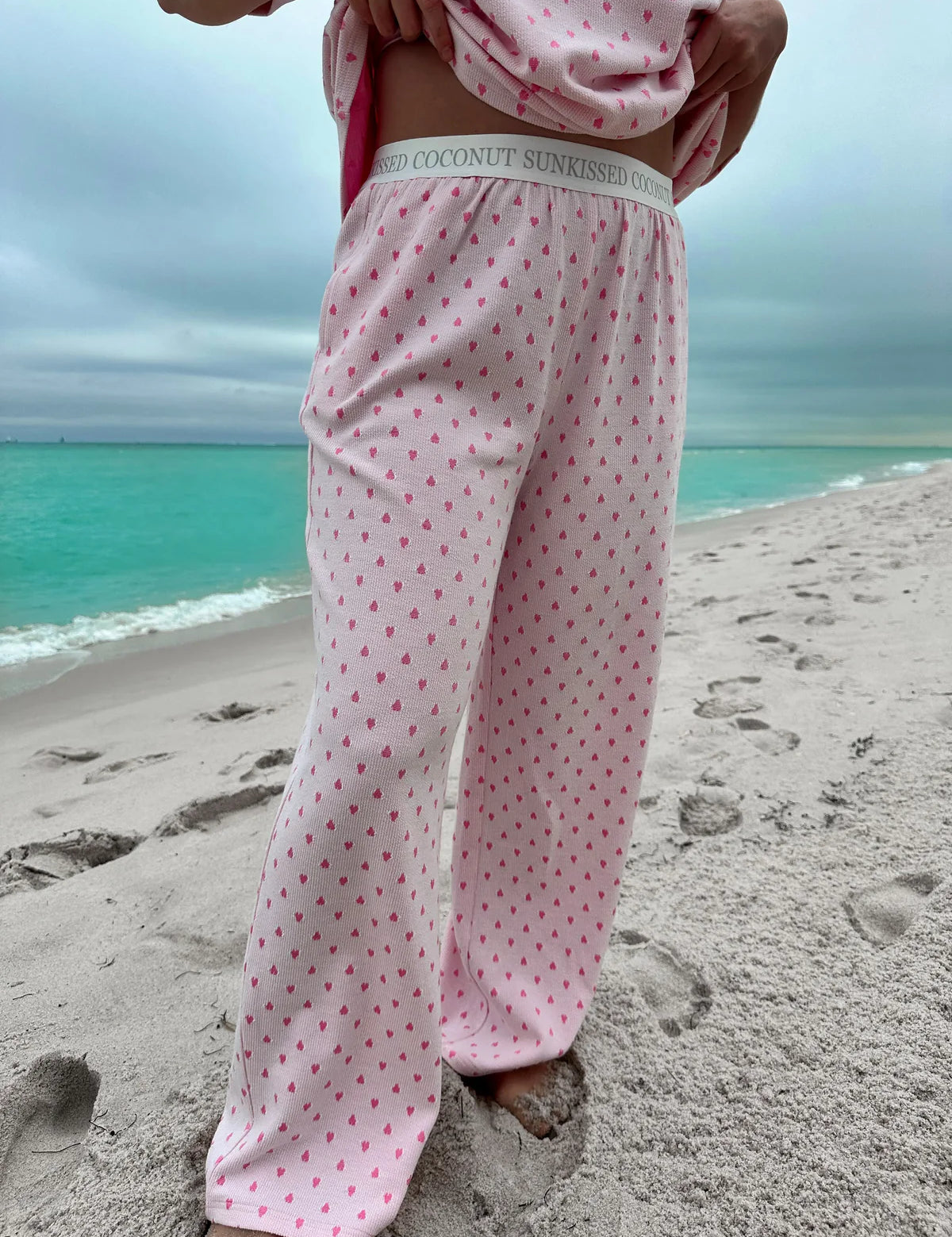 SUNKISSED COCONUT Heart PJ Pants on Simply Obsessed