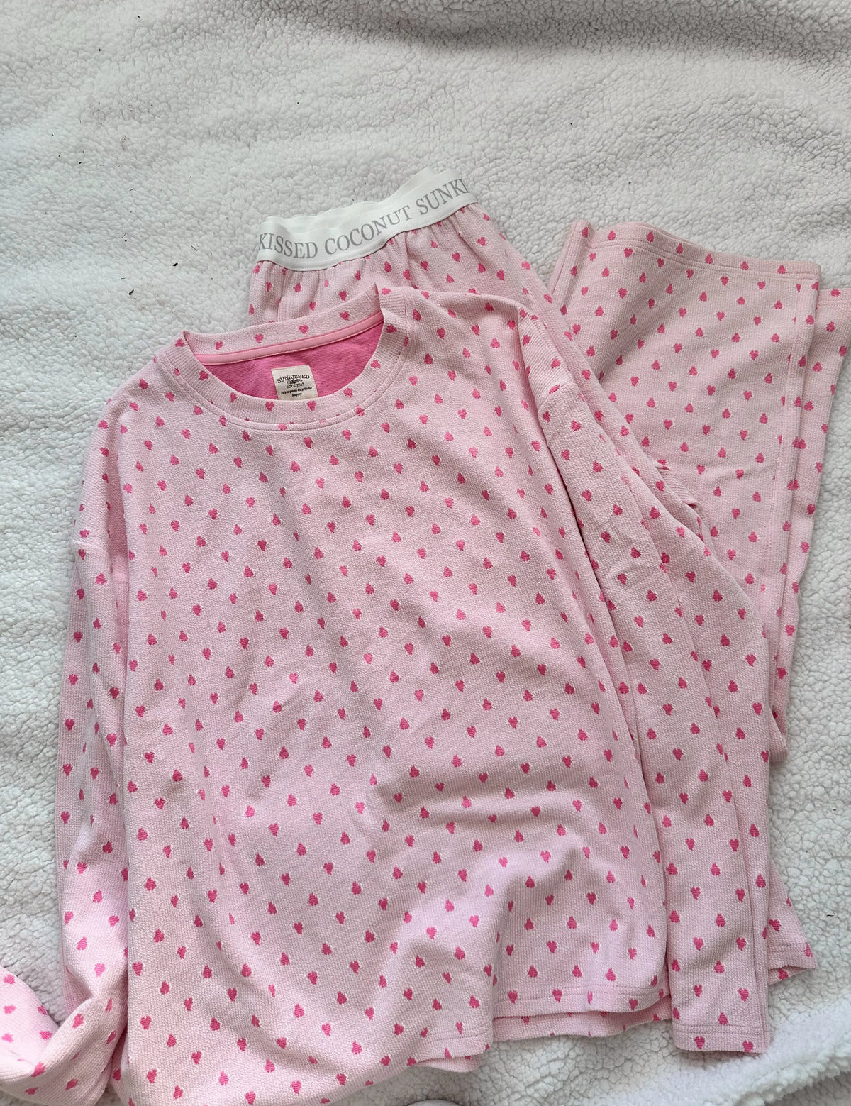 SUNKISSED COCONUT Heart Longsleeve PJ Top on Simply Obsessed