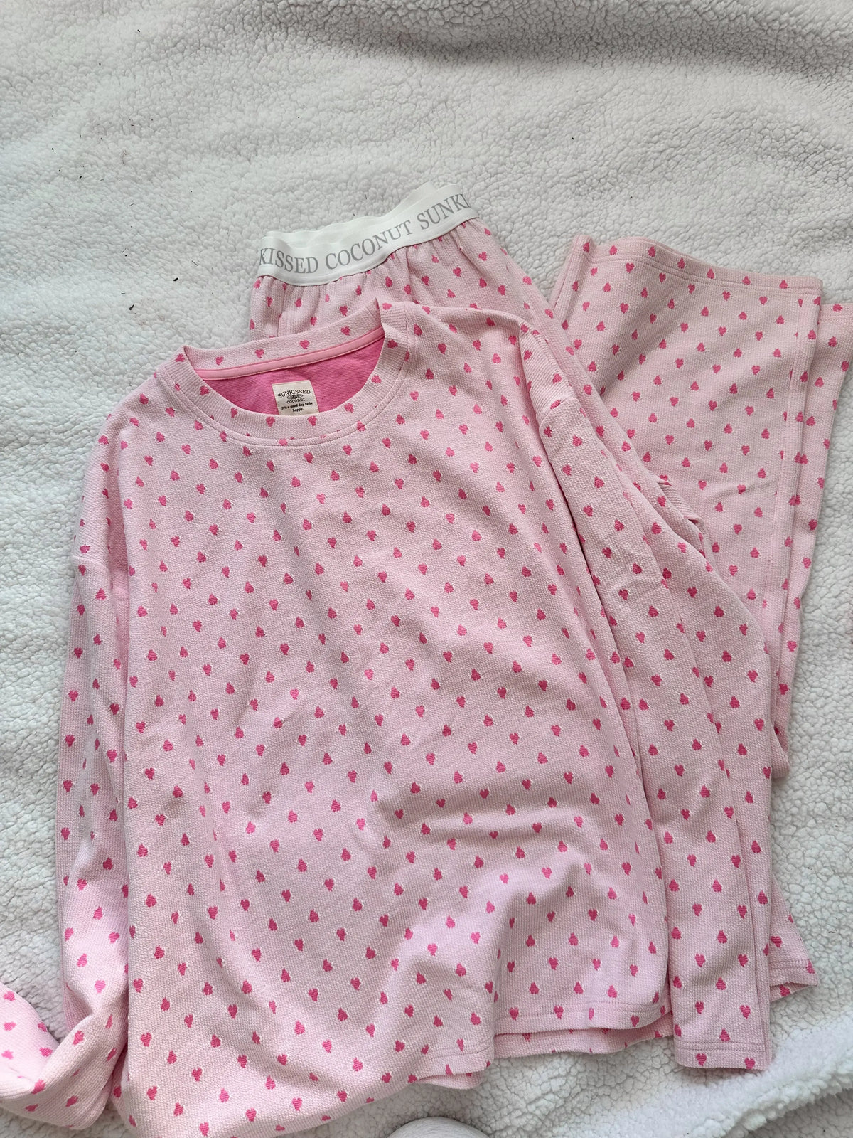 SUNKISSED COCONUT Heart Longsleeve PJ Top on Simply Obsessed
