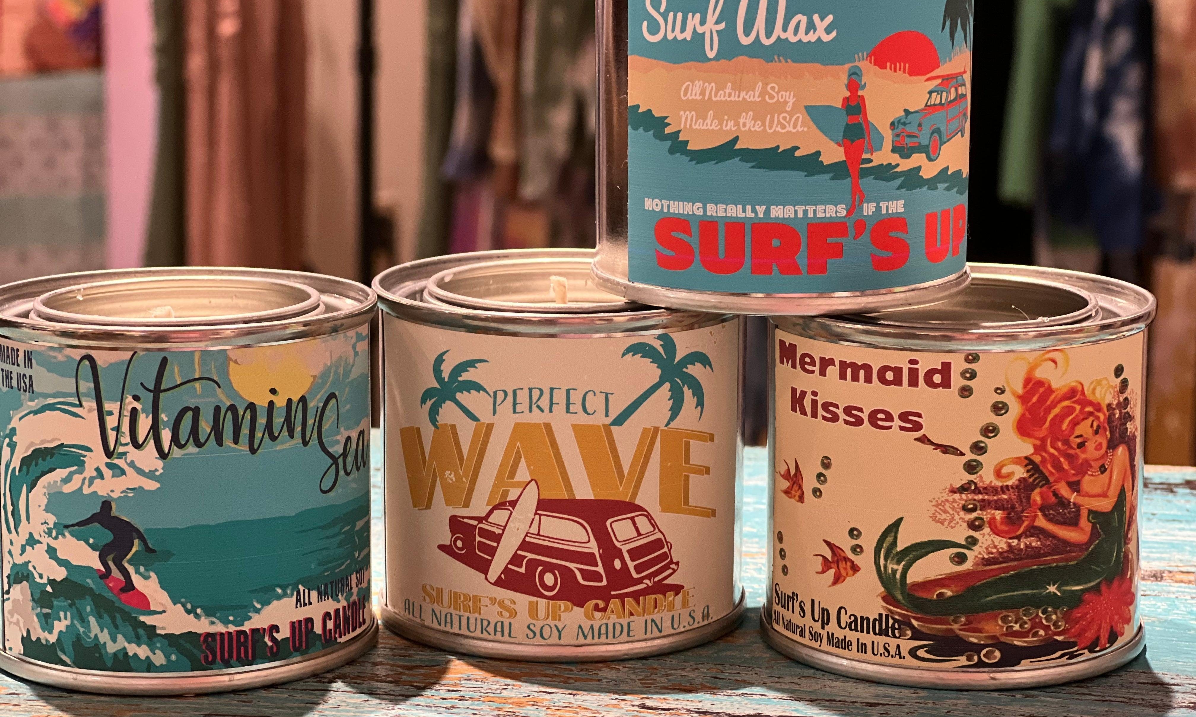 SURFS UP Tin Candles on Simply Obsessed