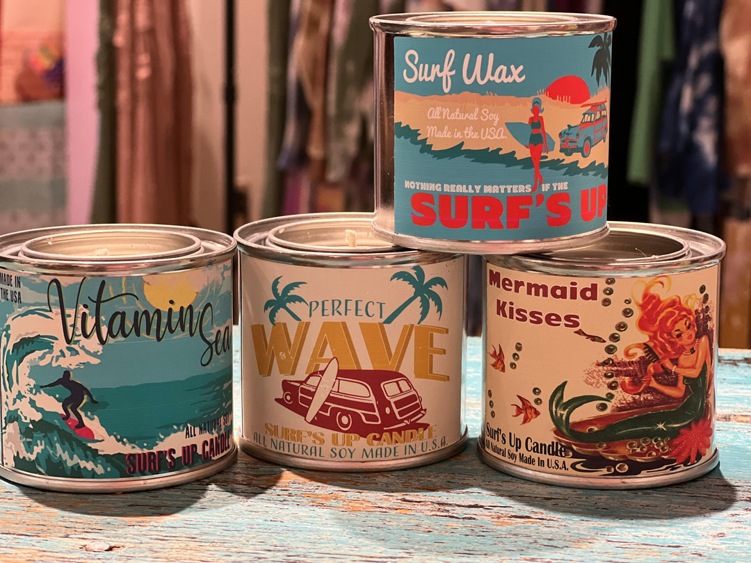 SURFS UP Tin Candles on Simply Obsessed