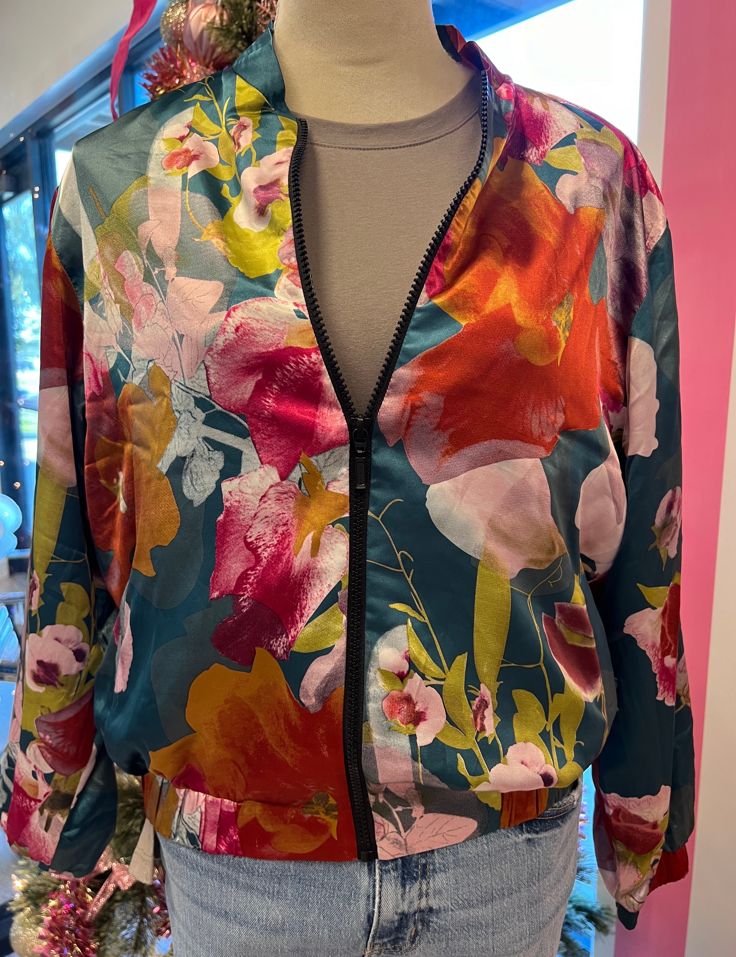 Teal Floral Jacket on Simply Obsessed