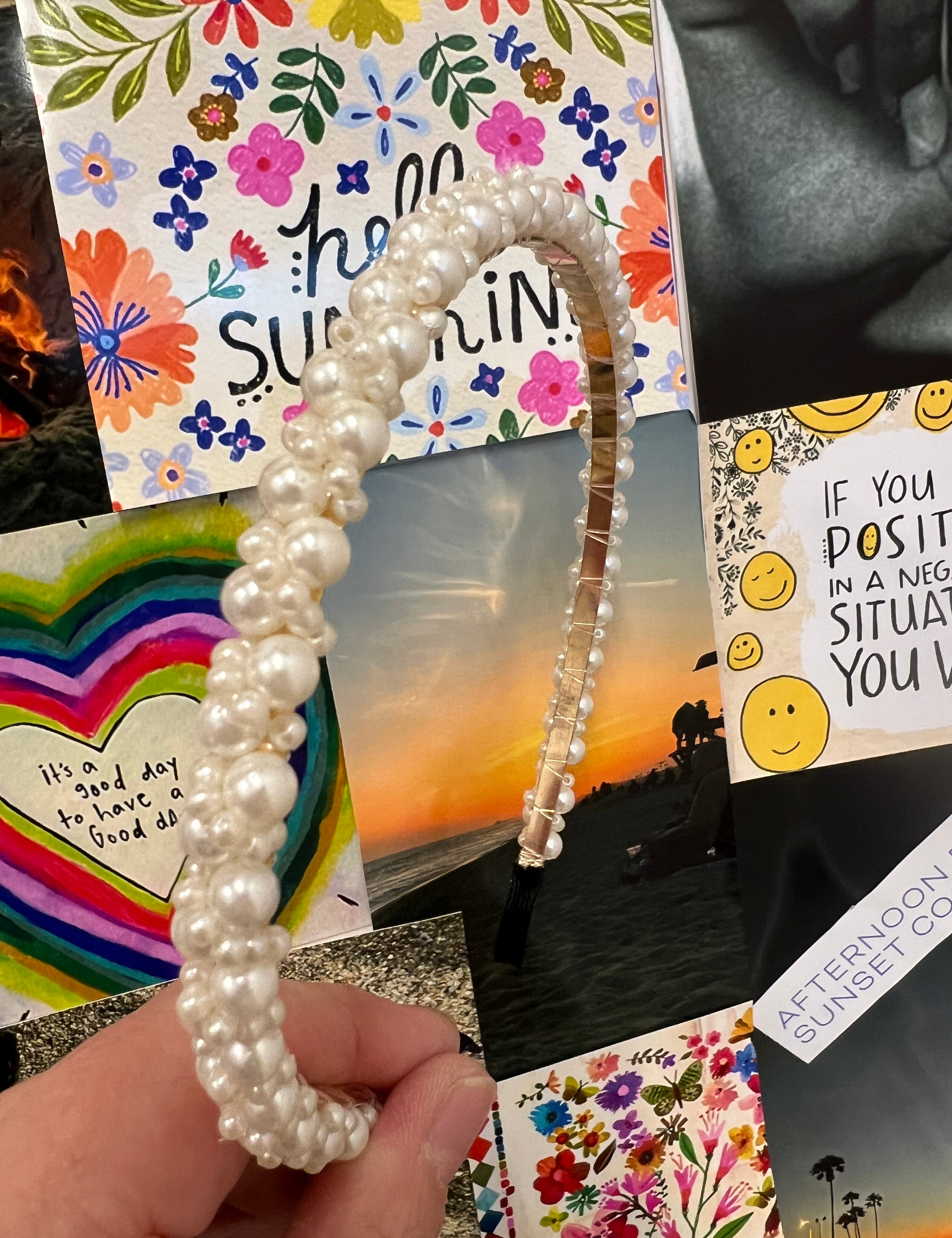 Thin Pearl Headband on Simply Obsessed