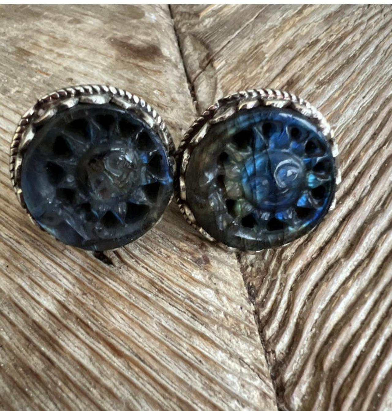 Moon Labradorite Adjustable Ring on Simply Obsessed