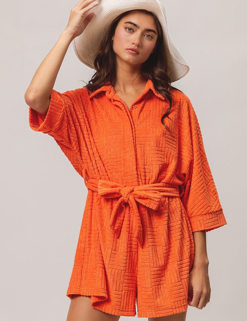 BIBI TERRY TEXTURED BEACH ROMPER ***BEACH LIVE*** on Simply Obsessed