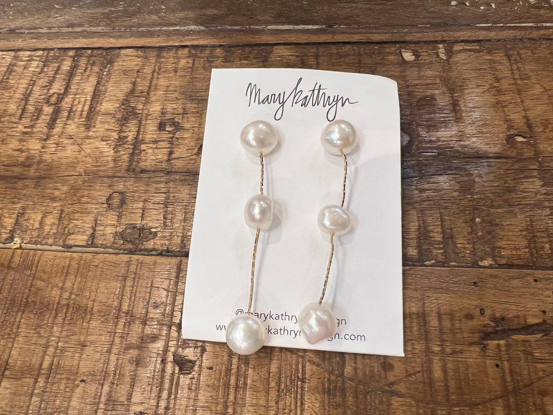 Triple Pearl Drop Earrings on Simply Obsessed