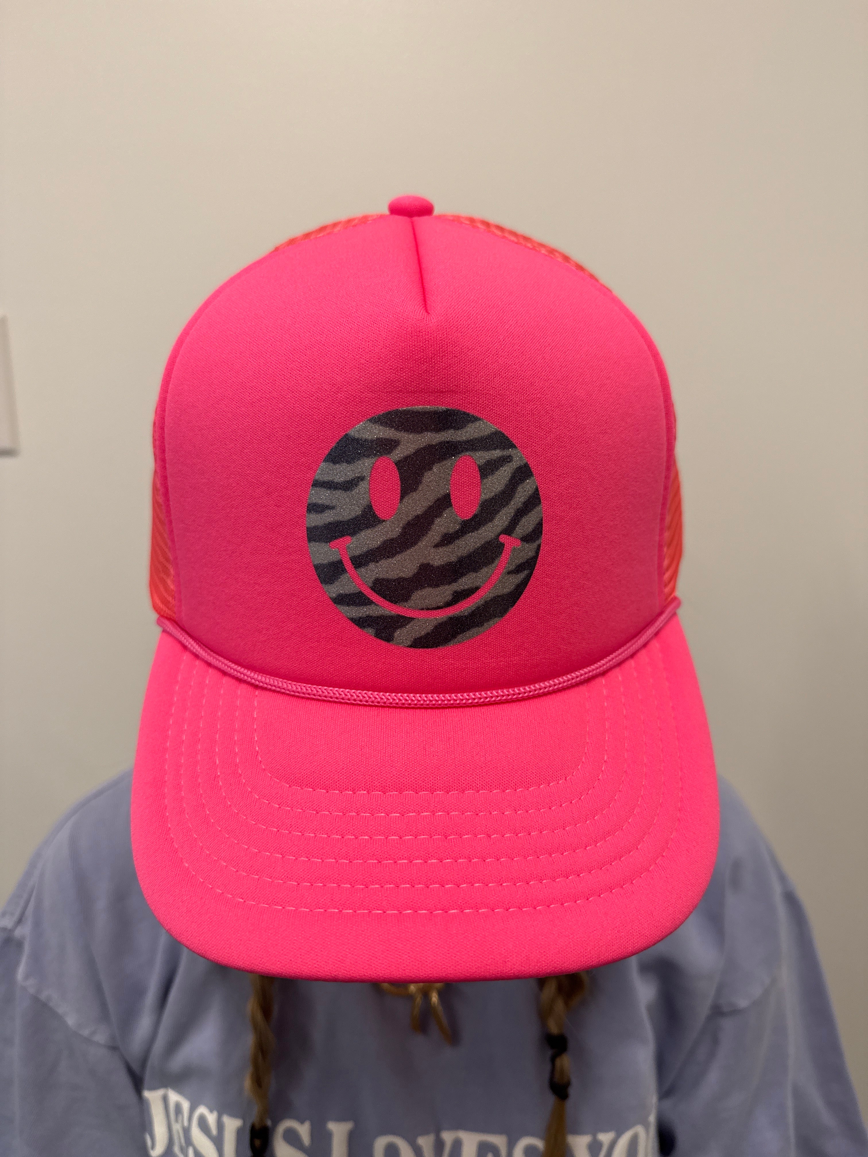 TRUCK STOP Zebra Smiley Trucker Hat on Simply Obsessed