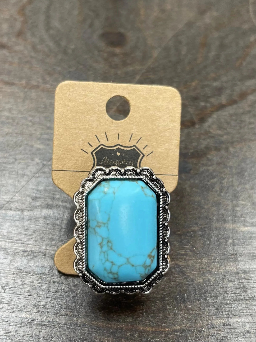 Turquoise Stone Adjustable Ring on Simply Obsessed