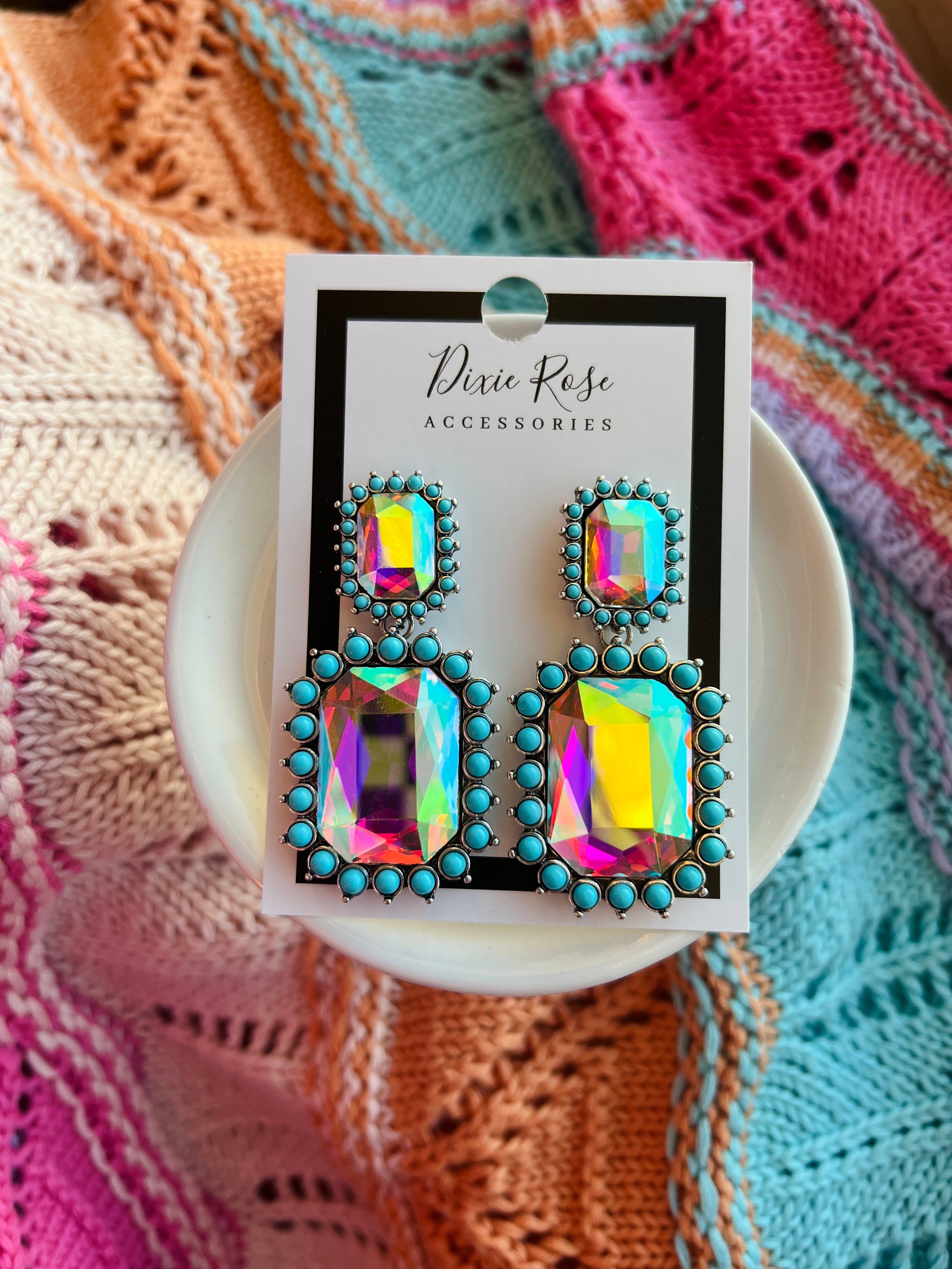 Turquoise/AB Layered Earrings on Simply Obsessed