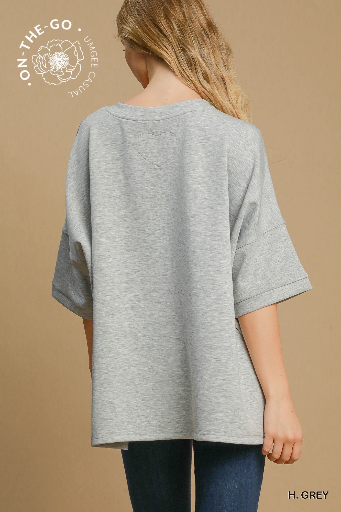 UMGEE Luxeknit Oversize Top - HEATHER GREY on Simply Obsessed